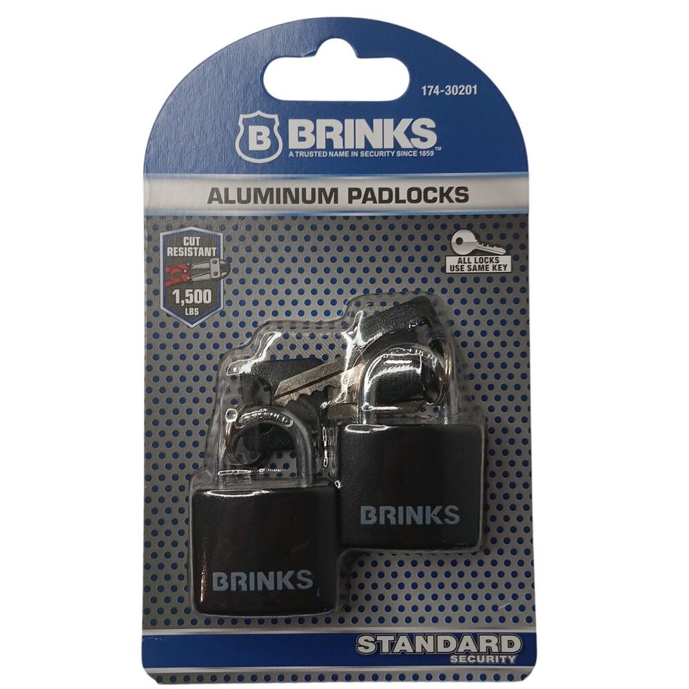 Brinks 174-30201 30mm Aluminum Padlock 2-Pack Keyed Alike Standard Security